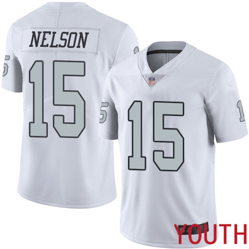 Oakland Raiders Limited White Youth J J Nelson Jersey NFL Football 15 Rush Vapor Untouchable Jersey